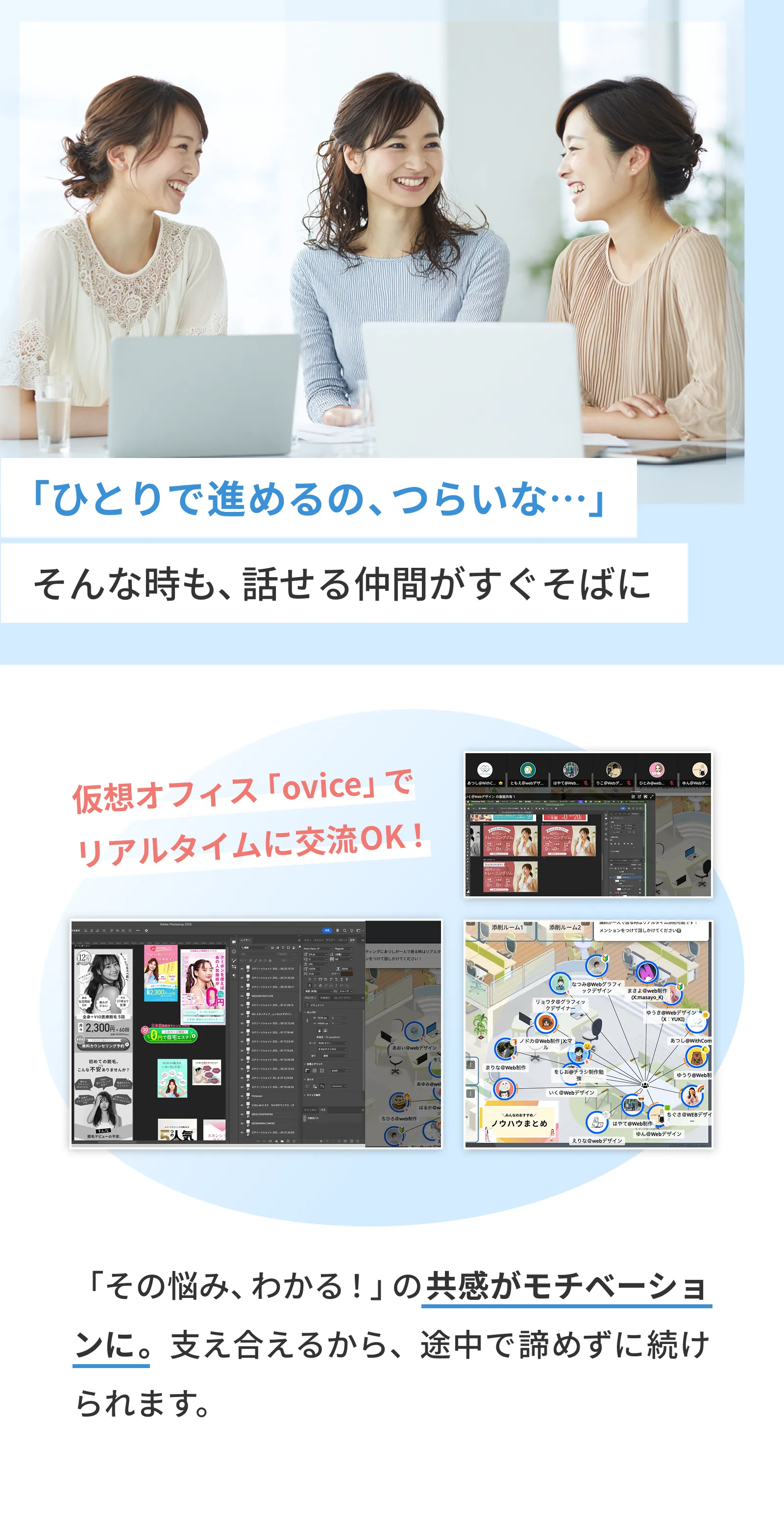 point05 バーチャルオフィス　仮想オフィス（Ovice）の画像　リアルタイムに交流OK
